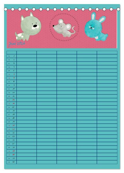 Produktbild: Unser buntes Familienleben (Tischkalender 2026 DIN A5 hoch), CALVENDO Monatskalender