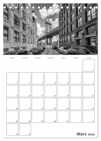 Produktbild: NEW YORK Skylines (Tischkalender 2026 DIN A5 hoch), CALVENDO Monatskalender