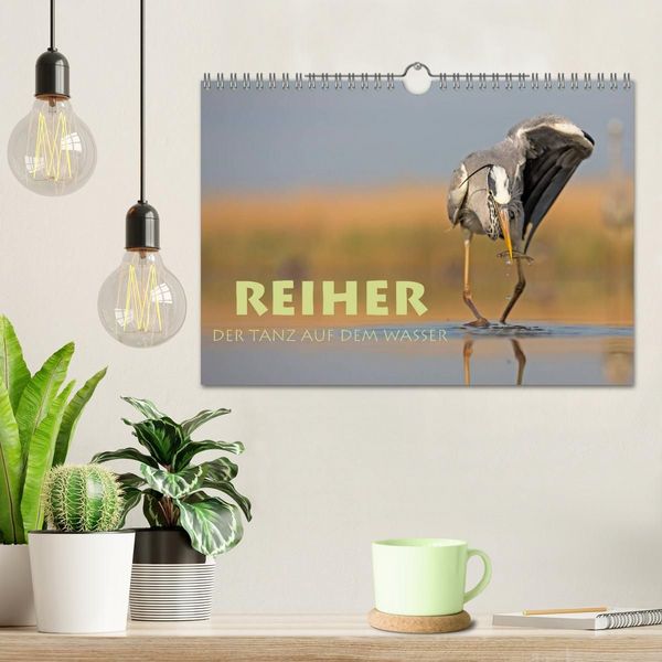 Produktbild: Reiher - Der Tanz auf dem Wasser (Wandkalender 2027 DIN A4 quer), CALVENDO Monatskalender