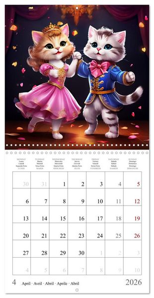 Produktbild: Cute Cats Dancing (Wall Calendar 2026 12 &times; 12 Inch) CALVENDO 12 Month Wall Calendar