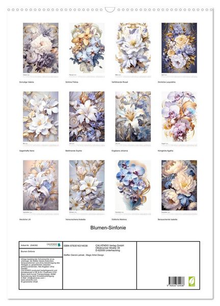 Produktbild: Blumen-Sinfonie (Wandkalender 2026 DIN A2 hoch), CALVENDO Monatskalender