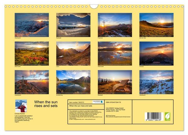 Produktbild: When the sun rises and sets (Wall Calendar 2026 DIN A3 landscape), CALVENDO 12 Month Wall Calendar