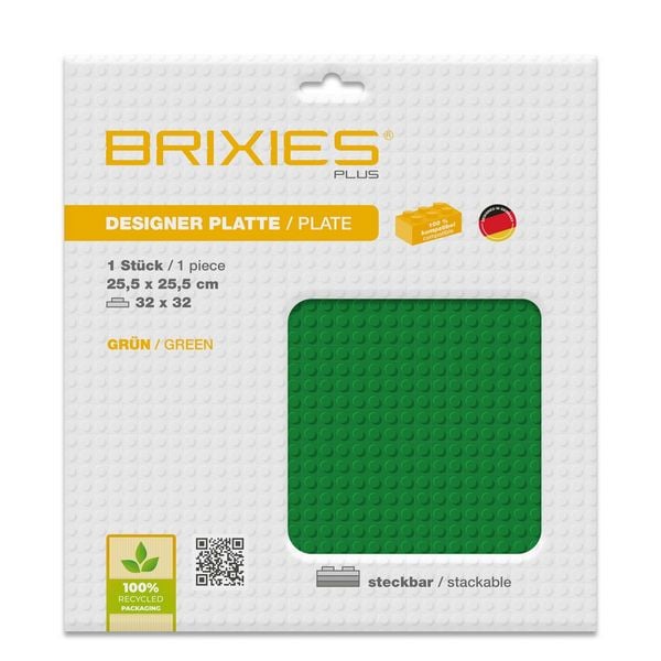 Produktbild: BRIXIES 225008 - Platte 32 x 32 Basic gr&uuml;n, Bauplatte, 1 St&uuml;ck
