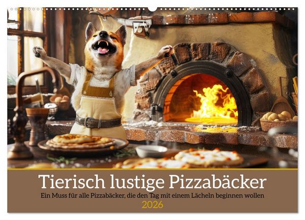 Produktbild: Tierisch lustige Pizzab&auml;cker (Wandkalender 2026 DIN A2 quer), CALVENDO Monatskalender