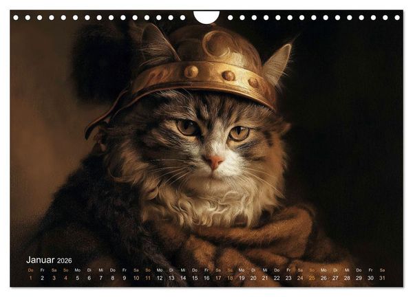 Produktbild: Katzenkunstwerke (Wandkalender 2026 DIN A4 quer), CALVENDO Monatskalender
