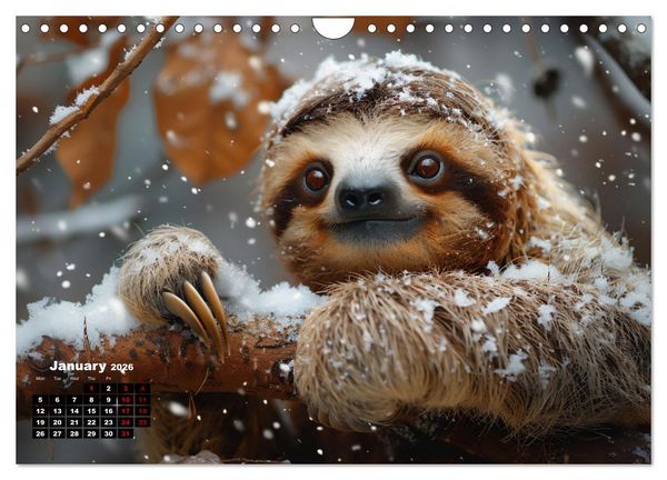 Produktbild: sweet sloths - relaxed throughout the year (Wall Calendar 2026 DIN A4 landscape), CALVENDO 12 Month Wall Calendar