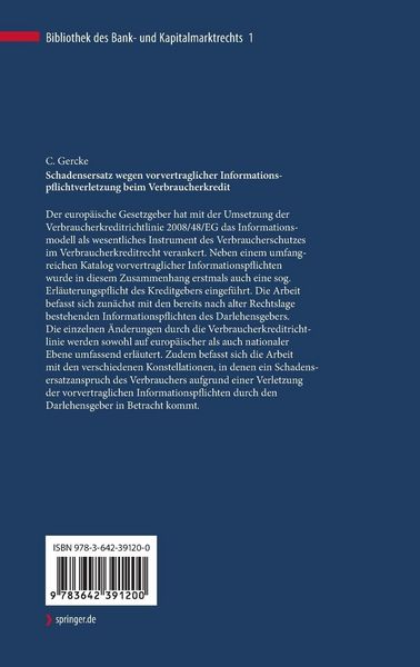 Produktbild: Schadensersatz wegen vorvertraglicher Informationspflichtverletzung beim Verbraucherkredit