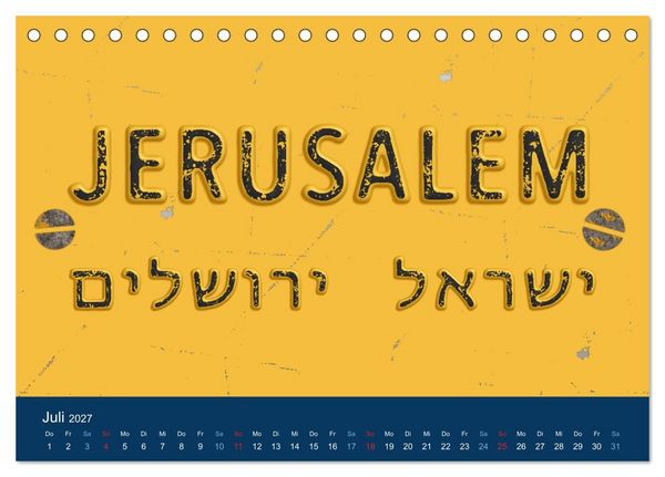 Produktbild: Geliebtes Jerusalem (Tischkalender 2027 DIN A5 quer), CALVENDO Monatskalender