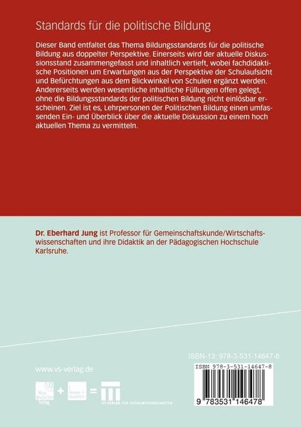 Produktbild: Standards f&uuml;r die politische Bildung
