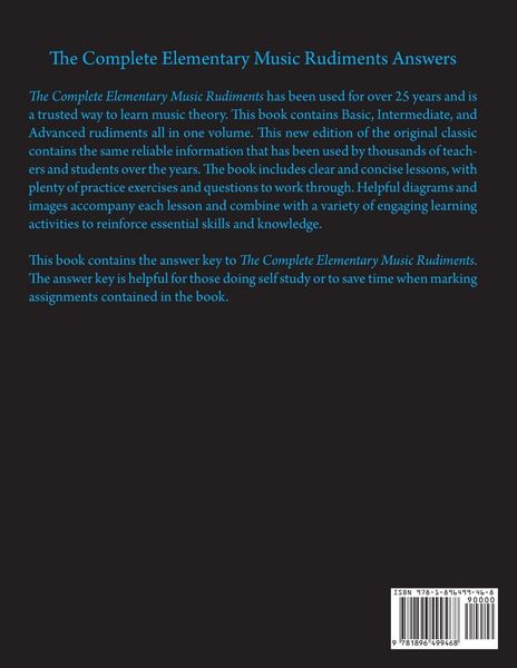Produktbild: The Complete Elementary Music Rudiments Answers