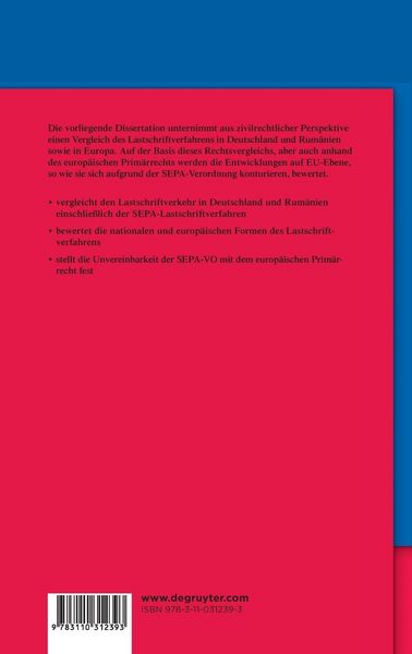 Produktbild: Lastschriftverkehr in Deutschland, Rum&auml;nien und der EU