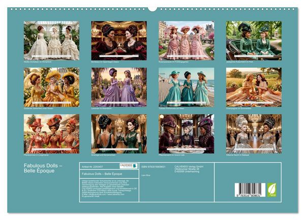Produktbild: Fabulous Dolls &ndash; Belle &Eacute;poque (hochwertiger Premium Wandkalender 2027 DIN A2 quer), Kunstdruck in Hochglanz