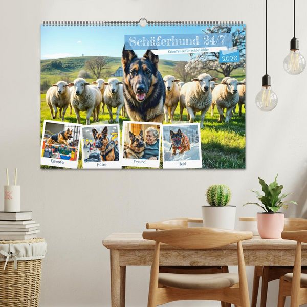 Produktbild: Sch&auml;ferhund 24/7 - Keine Pause f&uuml;r echte Helden (Wandkalender 2026 DIN A2 quer), CALVENDO Monatskalender