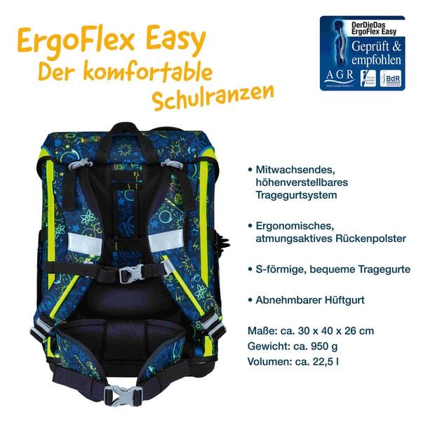 Produktbild: DerDieDas Schulranzen Set ErgoFlex Easy, Schulranzen Set, 5tlg, Neon Crazy