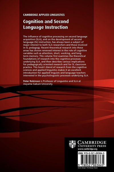 Produktbild: Cognition and Second Language Instruction