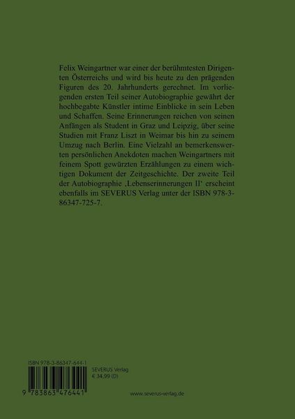 Produktbild: Lebenserinnerungen I. Autobiographie