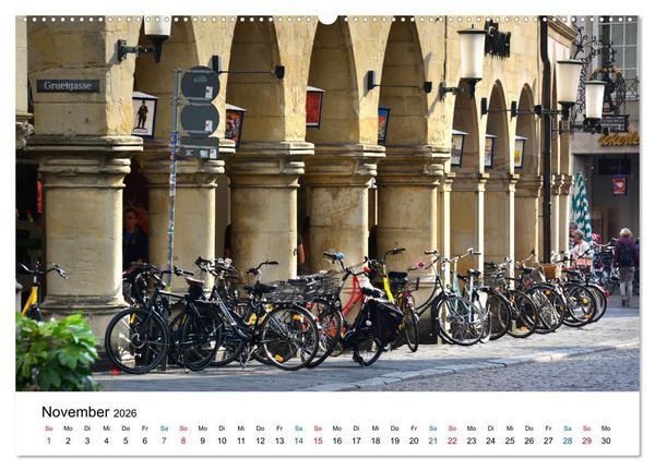Produktbild: M&uuml;nster - die liebenswerte Fahrradstadt (Wandkalender 2026 DIN A2 quer), CALVENDO Monatskalender