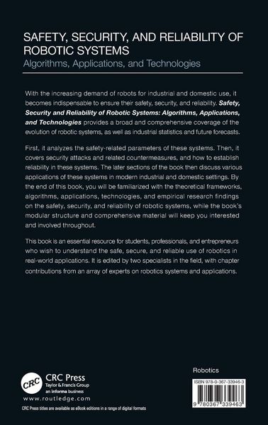 Produktbild: Safety, Security, and Reliability of Robotic Systems