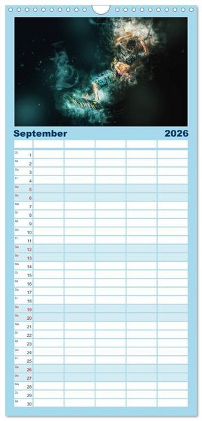 Produktbild: Familienplaner 2026 - Kitesurfen extrem cool mit 5 Spalten (Wandkalender, 21 x 45 cm) CALVENDO