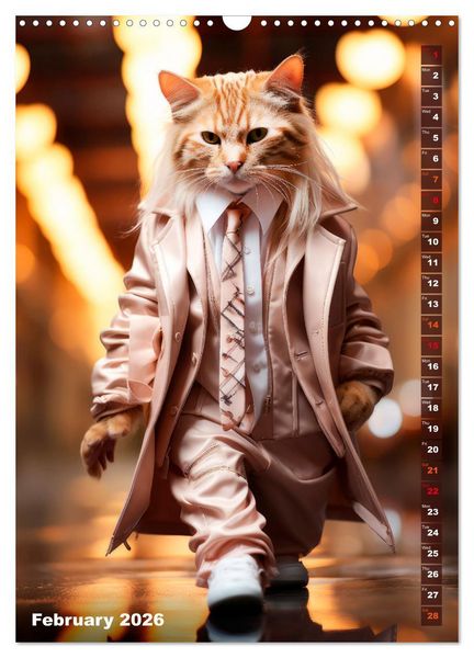 Produktbild: Stylish cats (Wall Calendar 2026 DIN A3 portrait), CALVENDO 12 Month Wall Calendar
