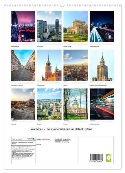 Produktbild: Warschau - Die wundersch&ouml;ne Hauptstadt Polens. (hochwertiger Premium Wandkalender 2026 DIN A2 hoch), Kunstdruck in Hochglanz