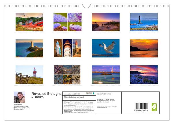 Produktbild: Rêves de Bretagne - Breizh (Calendrier mural 2026 DIN A3 vertical), CALVENDO calendrier mensuel