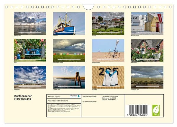 Produktbild: K&uuml;stenzauber Nordfriesland (Wandkalender 2027 DIN A4 quer), CALVENDO Monatskalender