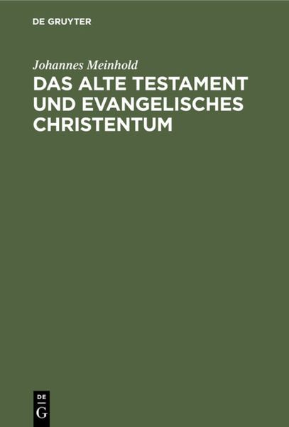 Produktbild: Das Alte Testament und evangelisches Christentum