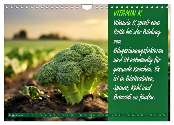 Produktbild: VITAMINE - Gesundheit aus der Natur (Wandkalender 2026 DIN A4 quer), CALVENDO Monatskalender