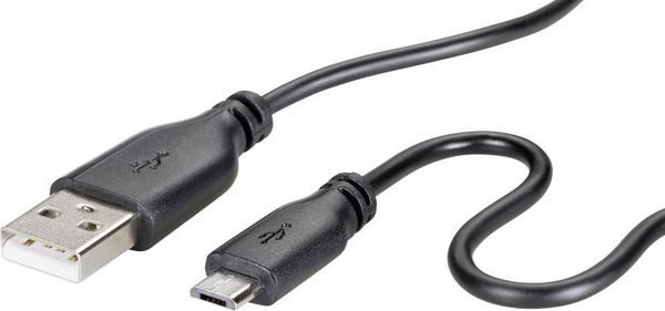 Produktbild: Renkforce USB-Kabel USB 2.0 USB-A Stecker, USB-Micro-B Stecker 1.00 m Schwarz SuperSoft-Ummantelung RF-4032111