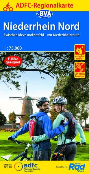 Produktbild: ADFC-Regionalkarte Niederrhein Nord mit Tagestouren