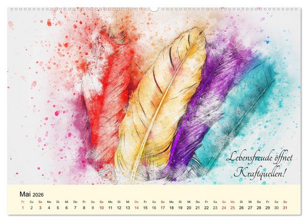 Produktbild: Aquarelle und Lebensweisheiten (Wandkalender 2026 DIN A2 quer), CALVENDO Monatskalender