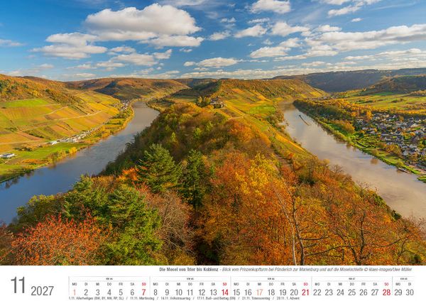 Produktbild: Mosel von Trier bis Koblenz 2027 Bildkalender A4 quer, spiralgebunden