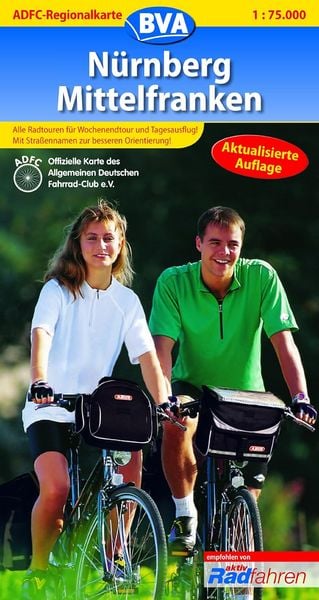 Produktbild: ADFC-Regionalkarte N&uuml;rnberg, Mittelfranken 1 : 75 000
