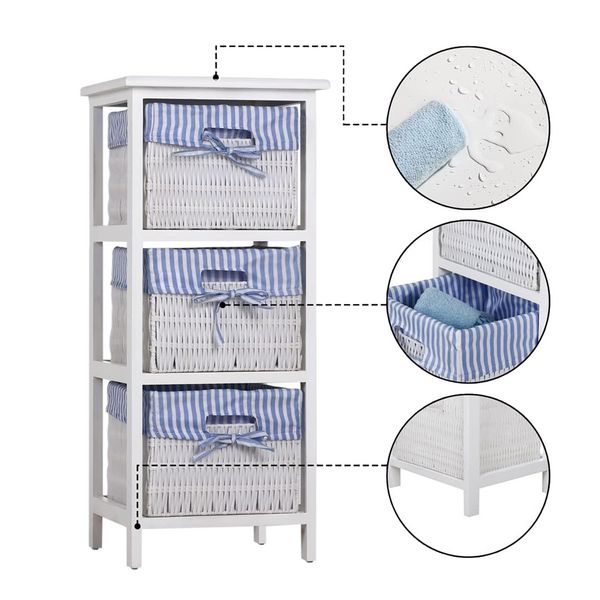 Produktbild: HTI-Living Regalkommode Mia wei&szlig; blau Regalkommode Mia wei&szlig; blau