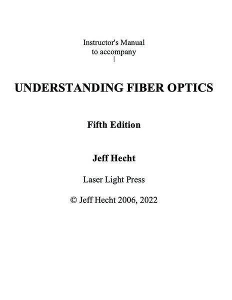 Produktbild: Instructor's Guide to Accompany Understanding Fiber Optics Fifth Edition