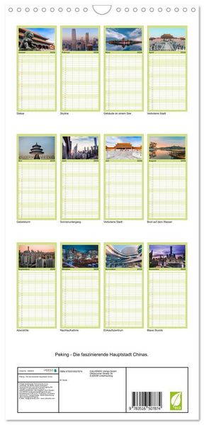 Produktbild: Familienplaner 2026 - Peking - Die faszinierende Hauptstadt Chinas. mit 5 Spalten (Wandkalender, 21 x 45 cm) CALVENDO