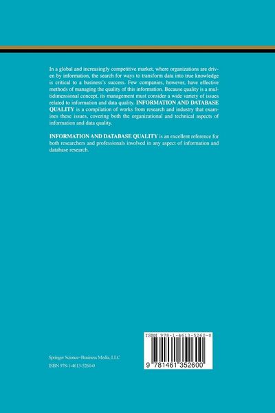 Produktbild: Information and Database Quality
