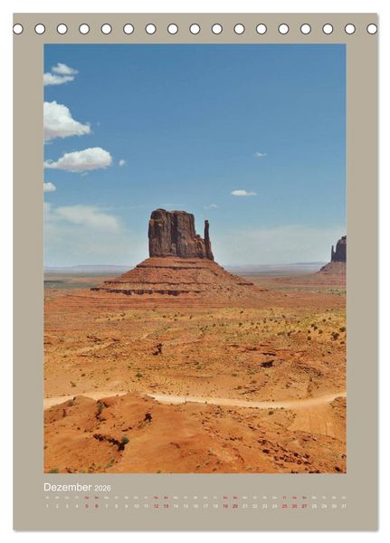 Produktbild: Erlebe mit mir das Monument Valley (Tischkalender 2026 DIN A5 hoch), CALVENDO Monatskalender