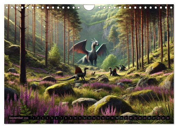 Produktbild: Pr&auml;chtige Drachen, gut oder b&ouml;se? (Wandkalender 2026 DIN A4 quer), CALVENDO Monatskalender