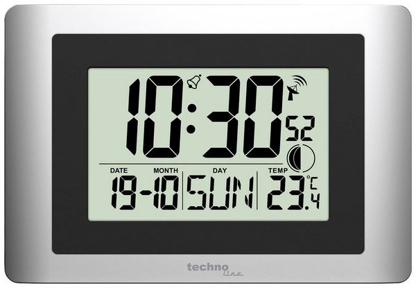 Produktbild: Techno Line WS8028 Funk Funkuhr 220mm x 56mm x 150mm x 56mm Silber