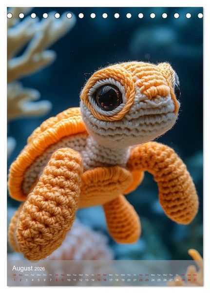 Produktbild: CROCHET ANIMALS (Desk Calendar 2026 DIN A5 portrait), CALVENDO 12 Month DeskCalendar