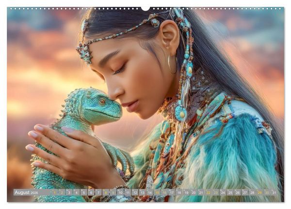 Produktbild: Frauen in beeindruckender Kleidermode - Mit Tieren (Wandkalender 2026 DIN A2 quer), CALVENDO Monatskalender