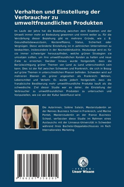 Produktbild: Verhalten und Einstellung der Verbraucher zu umweltfreundlichen Produkten