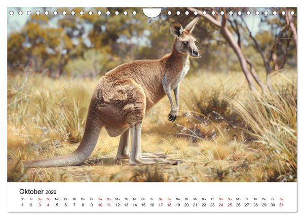 Produktbild: Wildes Down Under: Tiere des Australischen Kontinents (Wandkalender 2026 DIN A4 quer), CALVENDO Monatskalender