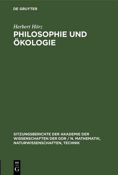Produktbild: Philosophie und &Ouml;kologie