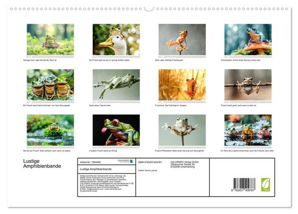 Produktbild: Lustige Amphibienbande (hochwertiger Premium Wandkalender 2026 DIN A2 quer), Kunstdruck in Hochglanz