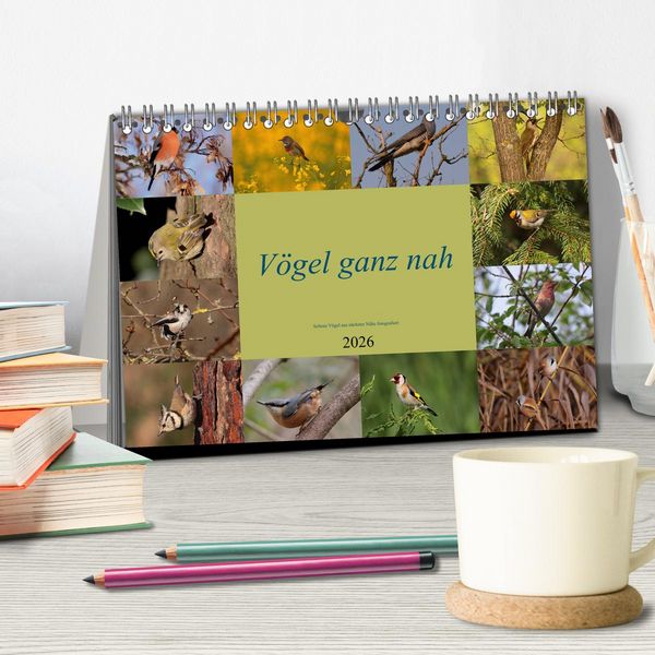 Produktbild: V&ouml;gel ganz nah (Tischkalender 2026 DIN A5 quer), CALVENDO Monatskalender