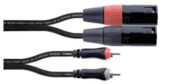 Produktbild: Cordial EU 1,5 MC XLR Verbindungskabel [2x XLR-Stecker 3 polig - 2x Cinch-Stecker] 1.50 m Schwarz