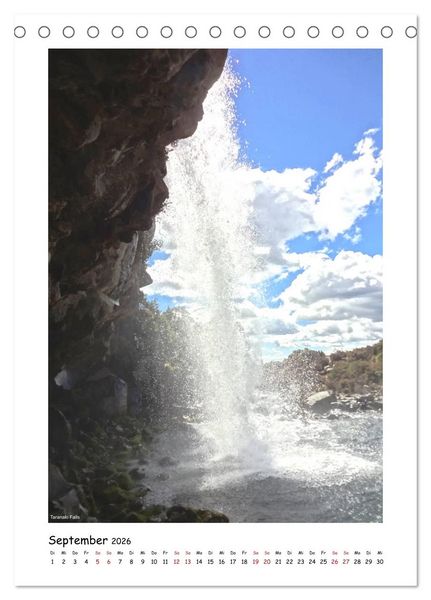 Produktbild: Wasserf&auml;lle Neuseelands (Tischkalender 2026 DIN A5 hoch), CALVENDO Monatskalender
